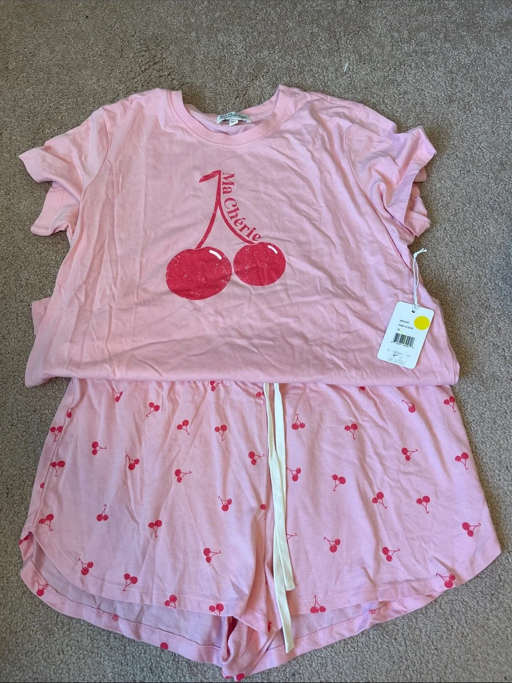 PJ Salvage Pink Cherry-Print Short Sleeve Pajama Set